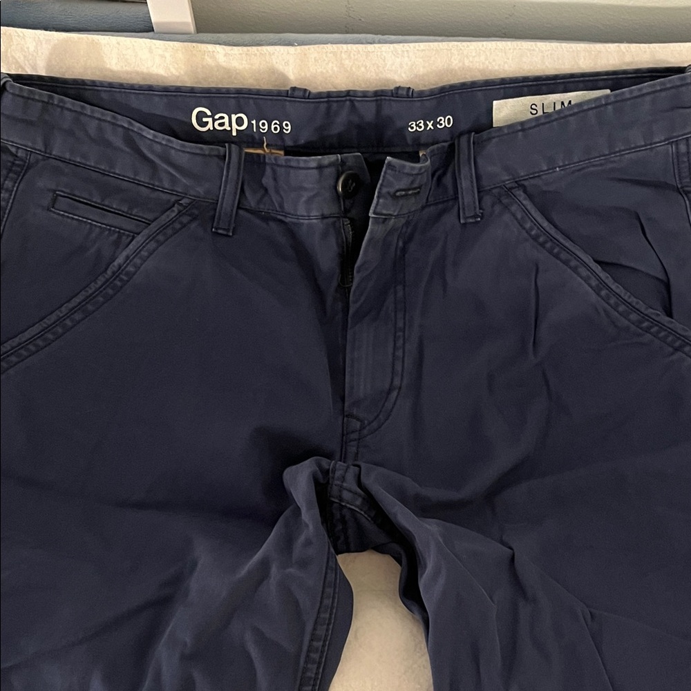 GAP Navy Slim Fit Trousers